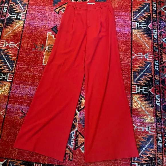 Alice + Olivia red, wide leg trousers - Picture 2 of 4